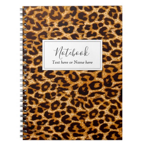 Leopard print cheetah animal print notebook