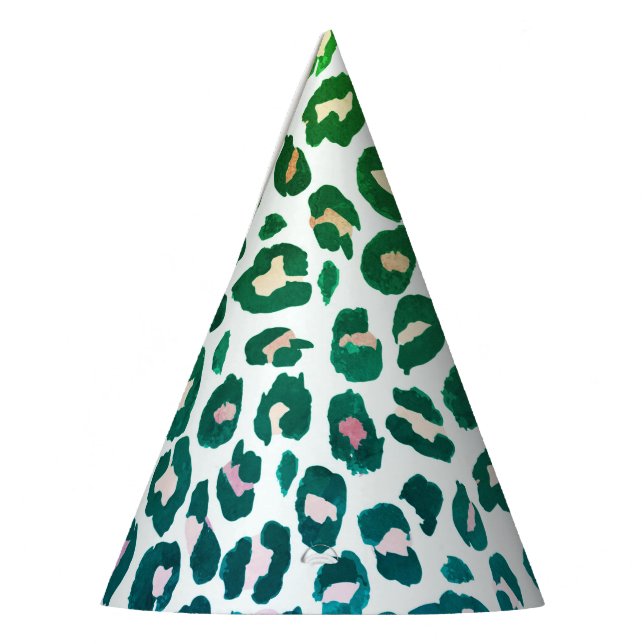 Leopard print cheetah animal print party hat (Left)