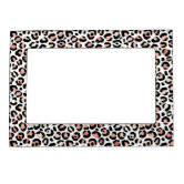 Pink Leopard Print Magnetic Frame | Zazzle