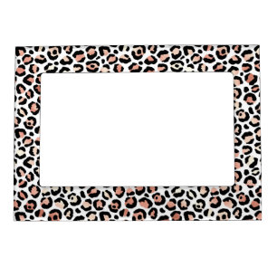 Leopard Print Cheetah Blush Pink Pattern Magnetic Frame
