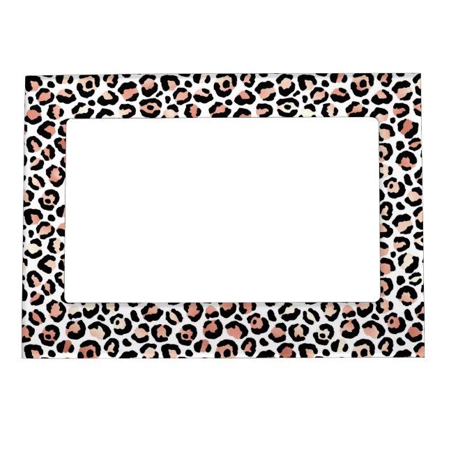 Leopard Print Cheetah Blush Pink Pattern Magnetic Frame (Front)
