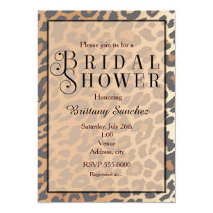 Cheetah Print Bridal Shower Invitations 4