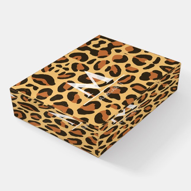 Leopard Print Cheetah custom monogram Paperweight (Angled)