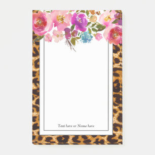 leopard print, cheetah, trendy, floral, sweet, post-it notes