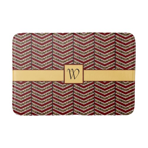 Leopard Print Chevron Bath Mat