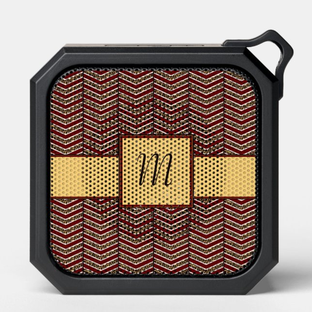Leopard Print Chevron Bluetooth Speaker (Front)