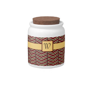 Leopard Print Chevron Candy Jar