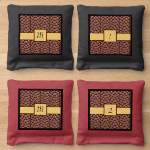 Leopard Print Chevron  Cornhole Bags