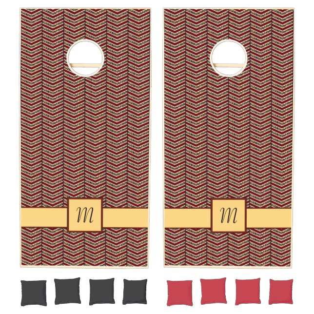 Leopard Print Chevron Cornhole Set (Set)