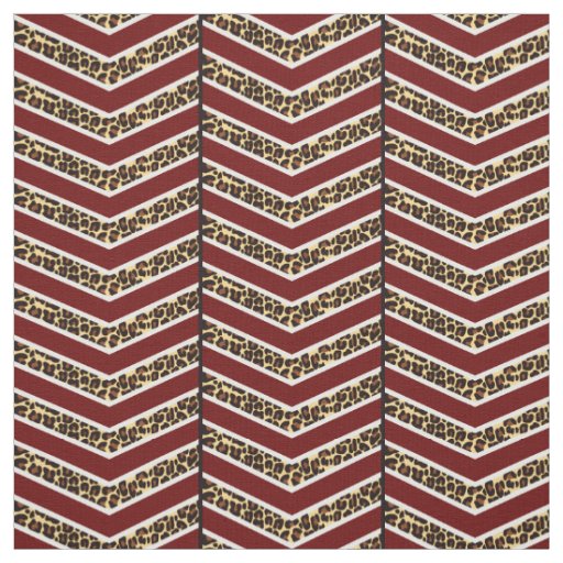 Leopard Print Chevron Fabric