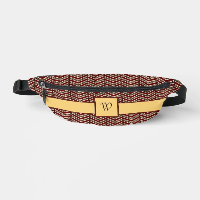 Leopard Print Chevron Fanny Pack (Front)
