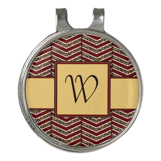 Leopard Print Chevron Golf Hat Clip (Front)