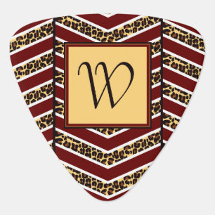 Leopard Print Chevron Guitar Pick