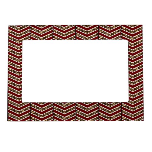 Leopard Print Chevron Magnetic Frame