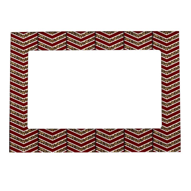 Leopard Print Chevron Magnetic Frame (Front)