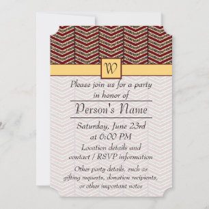 Leopard Print Chevron Party Invitation