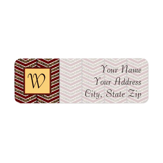 Leopard Print Chevron Return Address Label (Front)