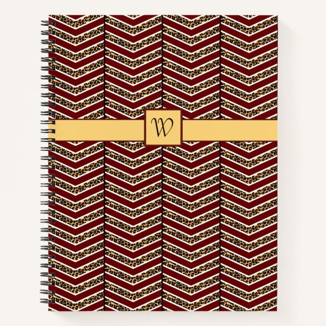 Leopard Print Chevron Spiral Notebook (Front)