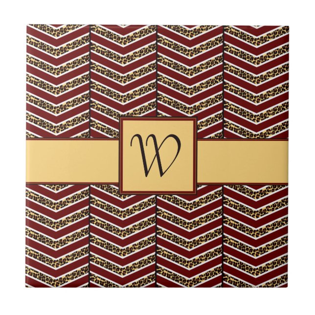 Leopard Print Chevron Tile (Front)