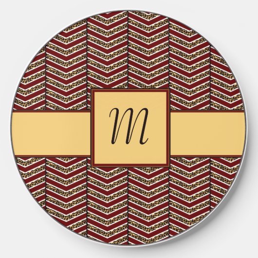 Leopard Print Chevron Wireless Charger (Front)