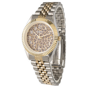 Leopard Print Chic Add Your Name Wrist Watch