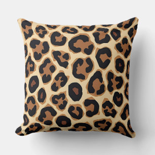 Leopard Print Chic Animal Pattern Design for Fashi Throw Pillow