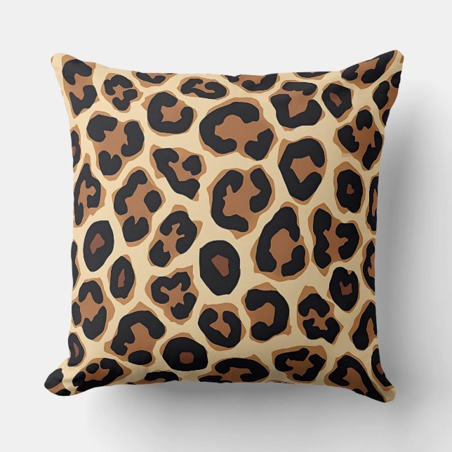 Leopard Print Chic Animal Pattern Design for Fashi Throw Pillow (Front)