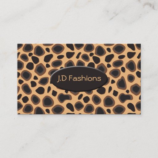 Customizable leopard print chic business cards