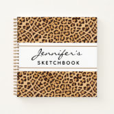  Sketchbook: Leopard Themed Personalized Artist Book