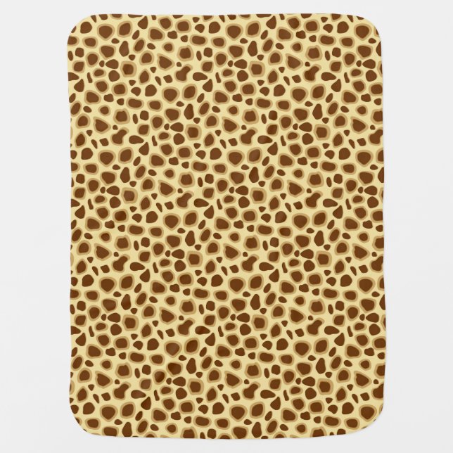 Leopard Print - Chocolate Brown and Camel Tan Baby Blanket (Front)