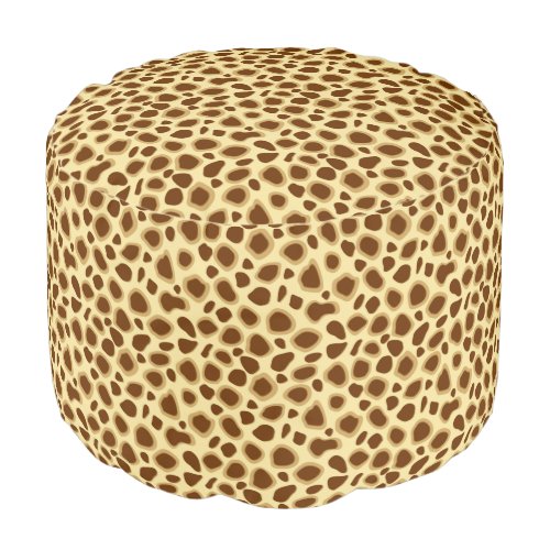 Leopard Print _ Chocolate Brown and Camel Tan Pouf