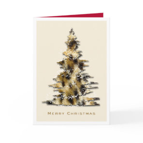 Leopard Print Christmas Tree Holiday Card