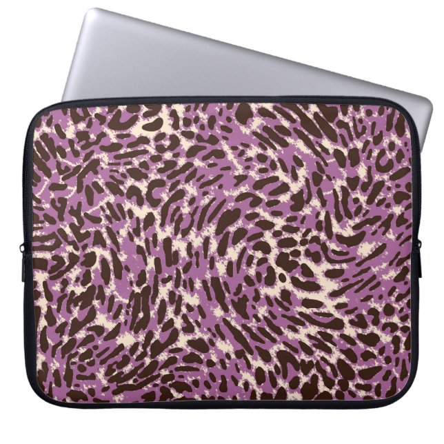 Leopard Print, Classic Animal Pattern. Laptop Sleeve (Front)