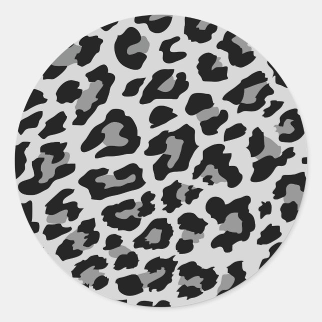 leopard print classic round sticker (Front)