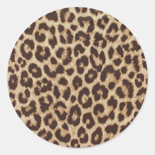 Leopard Print Classic Round Sticker