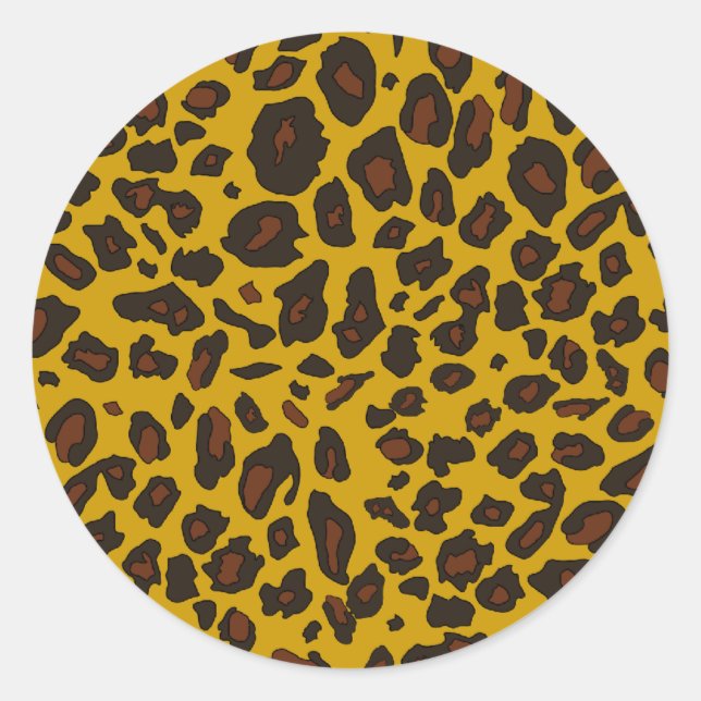 Leopard Print Classic Round Sticker (Front)