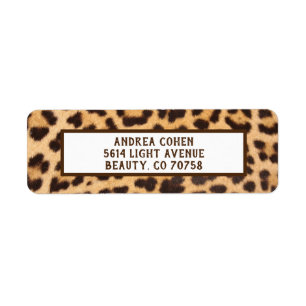 Leopard Print Classic Vintage Style Address Labels