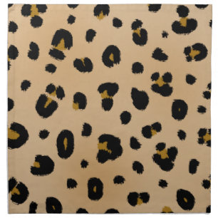 Leopard Print Cloth Dinner Napkins - Set Of 4