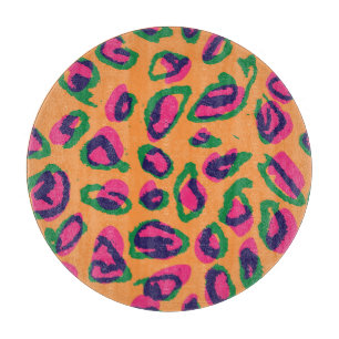 Leopard Print, Colorful Animal Pattern. Cutting Board