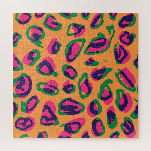 Leopard Print, Colorful Animal Pattern. Jigsaw Puzzle (Vertical)