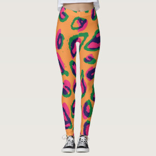 Leopard Print, Colorful Animal Pattern. Leggings