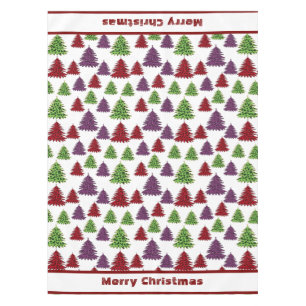 Leopard Print Colorful Trees Merry Christmas  Tablecloth