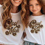 Leopard Print Cool Kid Matching Mommy and Me T-Shirt<br><div class="desc">Leopard Print cool kid t-shirt with matching cool mom version available. The design has 70's curvy modern retro typography in black and brown animal print. Perfect for mother's day t-shirt or mommy and me style matching outfit for mother and daughter.</div>