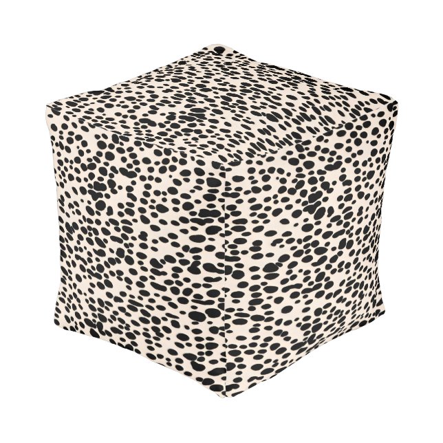 Leopard Print Cube Pouf (Angled Back)