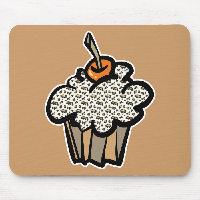 leopard print cupcake mouse mat