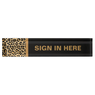 Animal Print Desk Name Plates Zazzle Leopard Print Custom Desk Name Plate