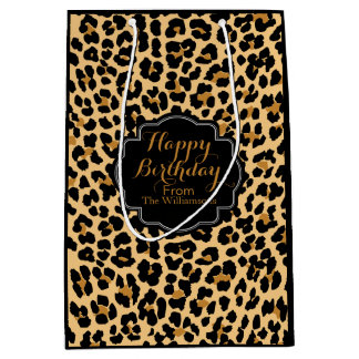 Leopard Print Custom Happy Birthday Gift Bag