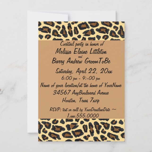Leopard Print Custom Invitation (Front)