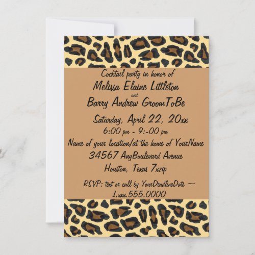 Leopard Print Custom Invitation