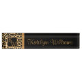 Leopard Print Custom Monogram Desk Name Plate | Zazzle